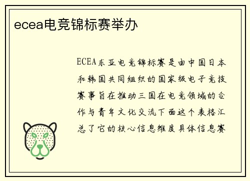 ecea电竞锦标赛举办